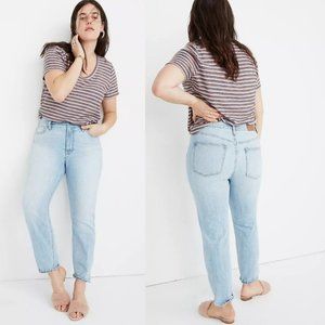 NWT Madewell The Perfect Vintage Jean Mom Jeans Plus Size Light Blue Size 35